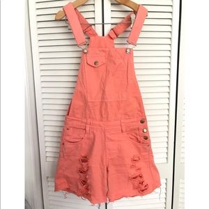 Orange short overalls